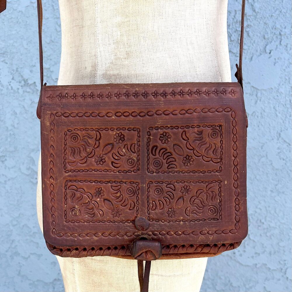 Vintage Leather Purse Bohemian Crossbody bag